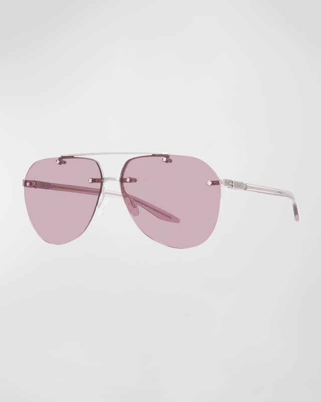 Jean Pink Zyl & Metal Aviator Sunglasses